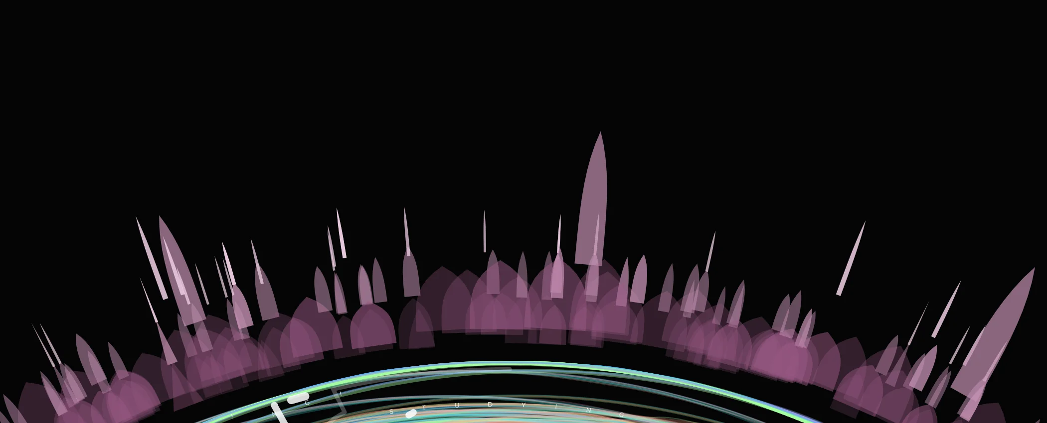 Detail crop showing percussive geometry radiating outward from the ring edge